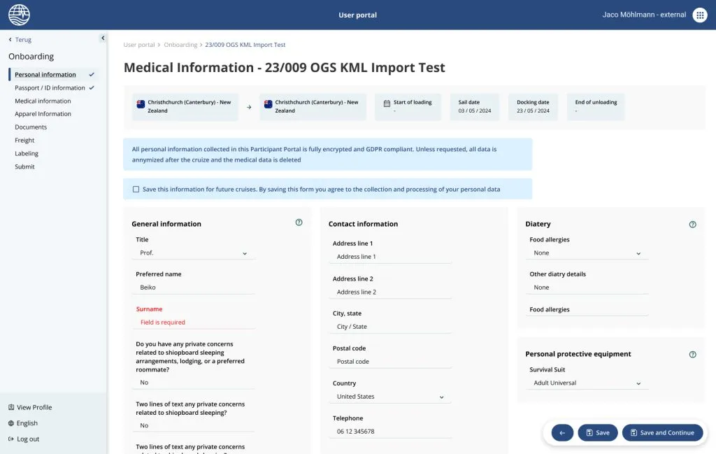 Onboarding - Personal information