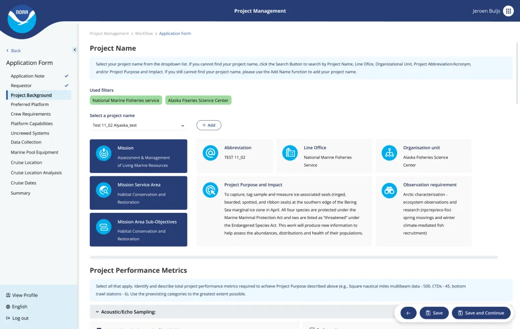 Portal - NOAA - Application Form